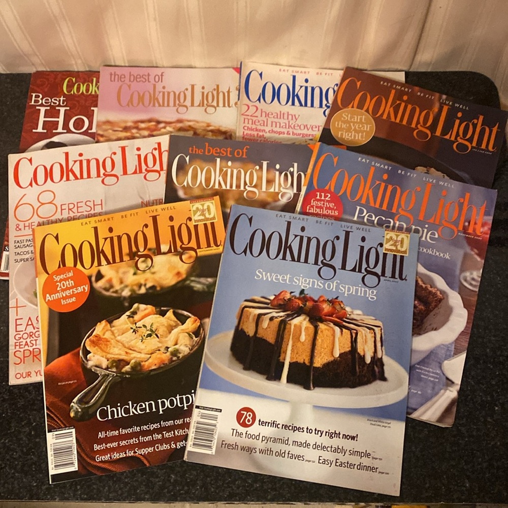 Bundle of 9 Cooking Light Magazines